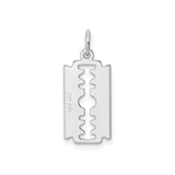 Sterling Silver Razor Blade Pendant, Edgy Punk Grunge Style for Men and Unisex