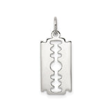 Sterling Silver Razor Blade Pendant, Edgy Punk Grunge Style for Men and Unisex