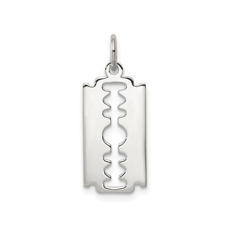 Sterling Silver Razor Blade Pendant, Edgy Punk Grunge Style for Men and Unisex