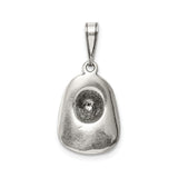Sterling Silver Pendant, Eight-Pointed Starburst with Hammered Texture, Rustic Celestial Design