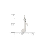 Sterling Silver Music Note Charm Pendant, Minimalist Eighth Note Jewelry for Women or Unisex Wear