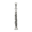 Sterling Silver Clarinet Pendant, Detailed Instrument Charm Jewelry for Musicians and Music Lovers