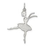 Sterling Silver Ballerina Pendant with Etched Ballet Dancer Silhouette, Dance Jewelry for Women and Girls