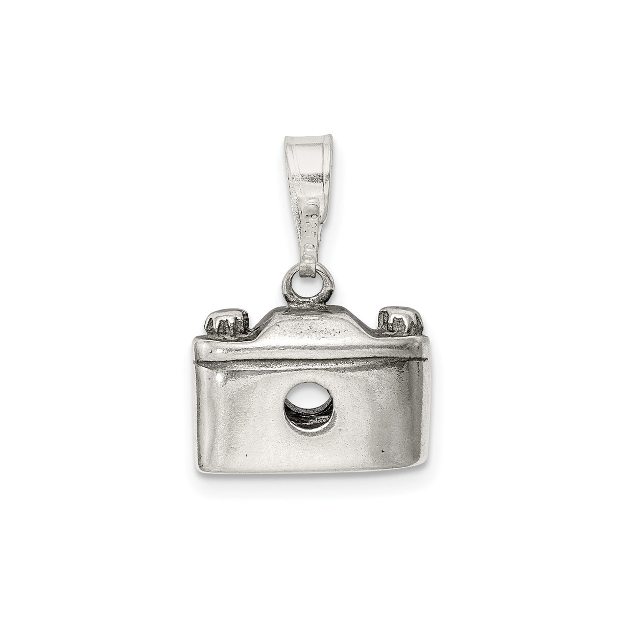 Sterling Silver Camera Pendant with Detailed Photography Design for Women or Unisex