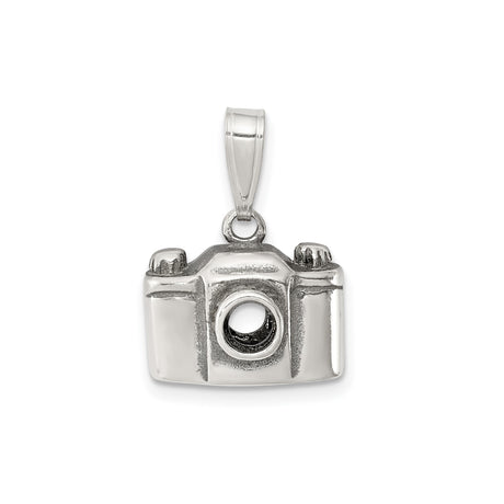 Sterling Silver Camera Pendant with Detailed Photography Design for Women or Unisex