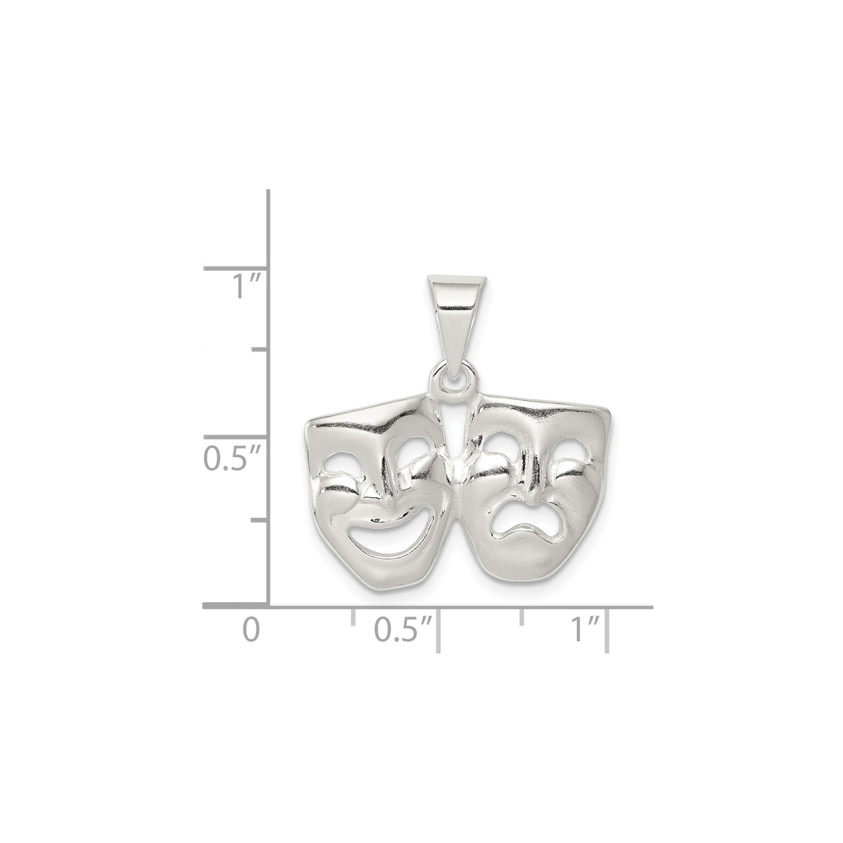 Sterling Silver Theater Pendant with Comedy and Tragedy Masks, Unisex Drama Charm