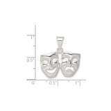 Sterling Silver Theater Pendant with Comedy and Tragedy Masks, Unisex Drama Charm