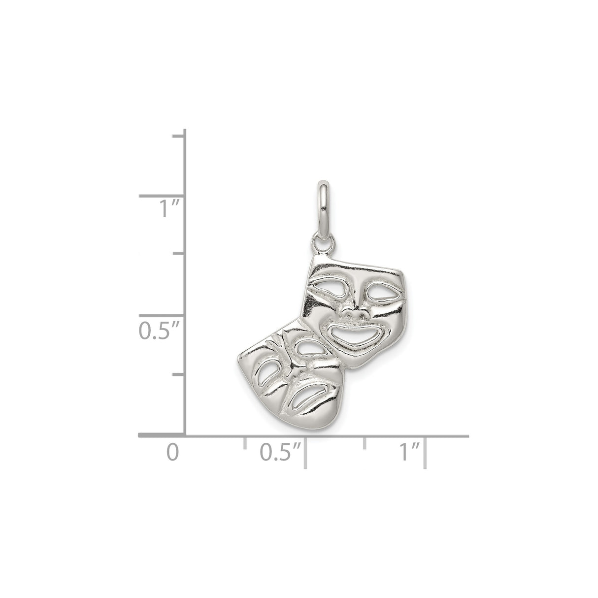 Sterling Silver Pendant with Classic Comedy and Tragedy Theater Masks for Drama Lovers