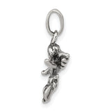 Antiqued Angel Charm Pendant in Real 925 Sterling Silver