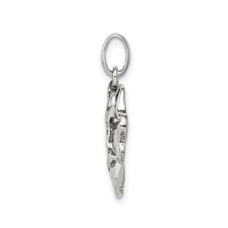Sterling Silver Comedy and Tragedy Mask Pendant, Theater Drama Jewelry for Actors and Performers