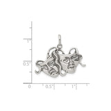 Sterling Silver Comedy and Tragedy Mask Pendant, Theater Drama Jewelry for Actors and Performers