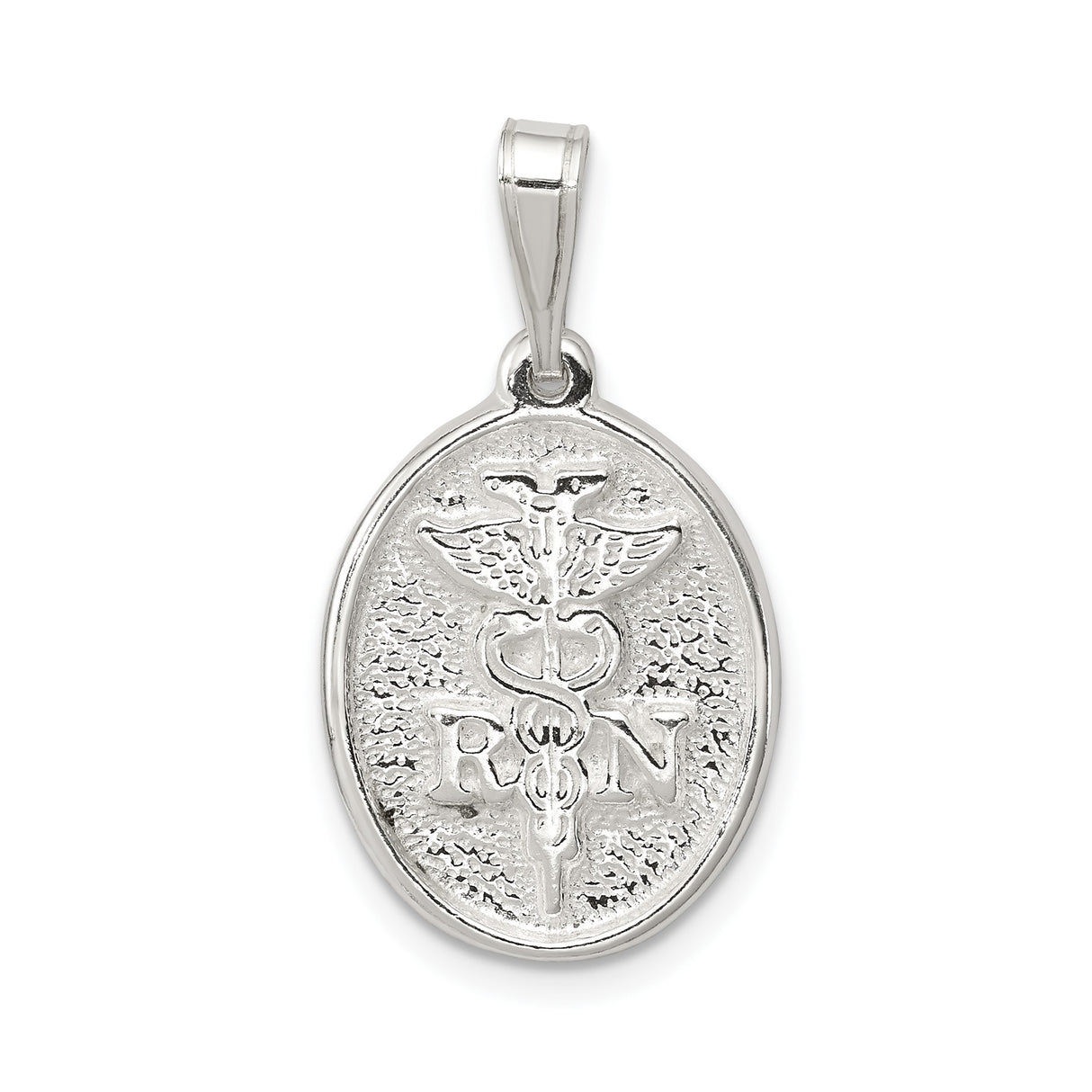 Sterling Silver RN Pendant with Caduceus Charm, Medical Symbol Nursing Jewelry