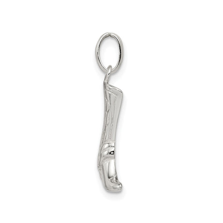 Sterling Silver Cowboy Boot Pendant, Western Style Rodeo Charm for Women or Unisex Wear