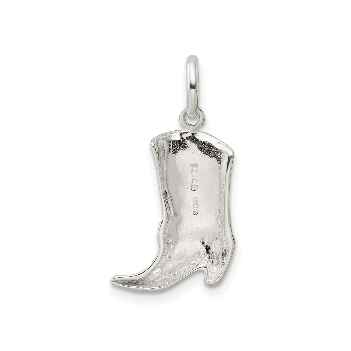 Sterling Silver Cowboy Boot Pendant, Western Style Rodeo Charm for Women or Unisex Wear