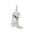 Sterling Silver Cowboy Boot Pendant, Western Style Rodeo Charm for Women or Unisex Wear
