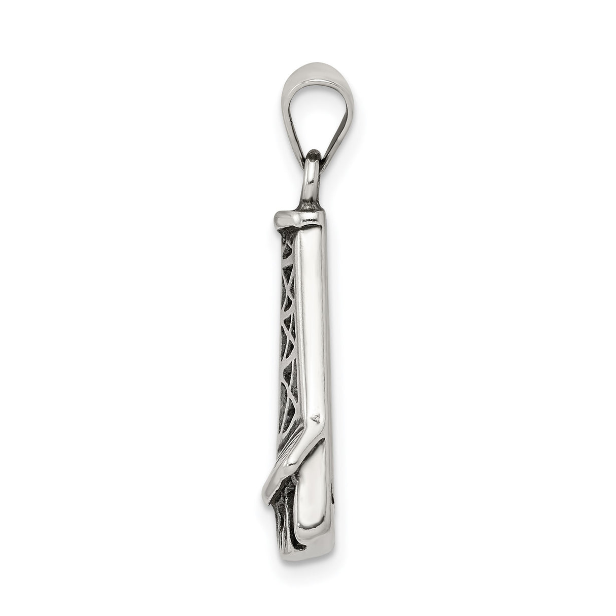 Sterling Silver Oil Derrick Pendant, Detailed Drilling Rig Charm, Industrial Energy Symbol