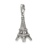 Sterling Silver Eiffel Tower Pendant with Paris Landmark Design, French Style Charm for Women