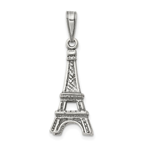 Sterling Silver Eiffel Tower Pendant with Paris Landmark Design, French Style Charm for Women