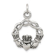 Sterling Silver Claddagh Pendant with Celtic Knot Circle, Irish Love Loyalty Friendship Symbol