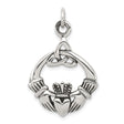 Sterling Silver Claddagh Pendant with Crowned Heart and Trinity Knot, Celtic Irish Jewelry