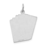 Royal Flush Spades Playing Cards Charm Pendant in Real 925 Sterling Silver
