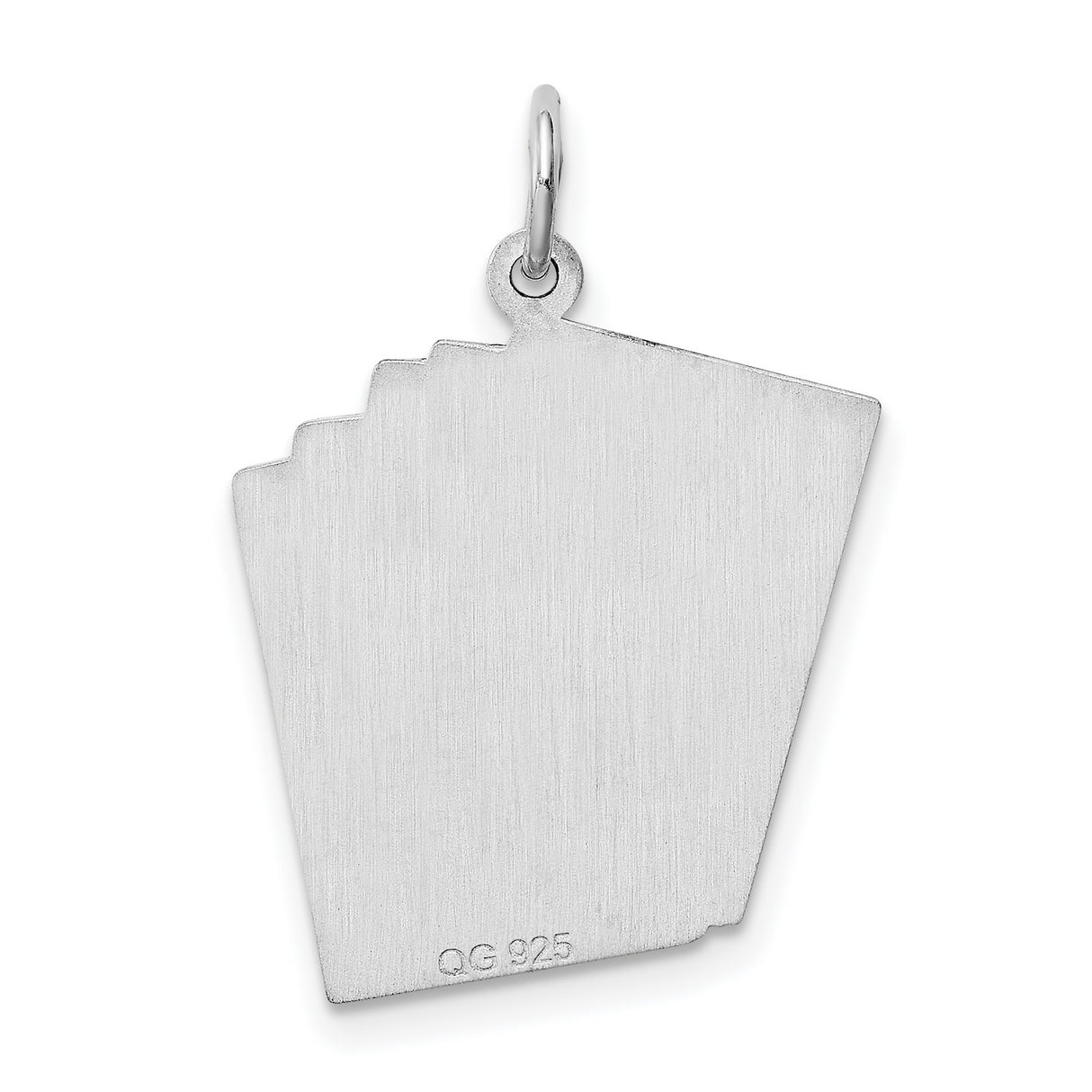 Royal Flush Spades Playing Cards Charm Pendant in Real 925 Sterling Silver