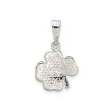 Sterling Silver Four Leaf Clover Pendant, Celtic Style Lucky Charm for Women and Unisex