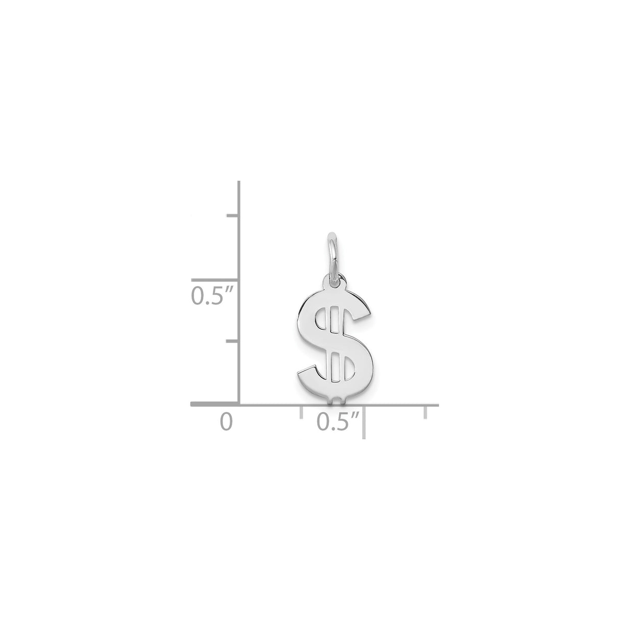 Sterling Silver Dollar Sign Pendant, Bold Money Symbol, Hip Hop Street Style Charm