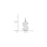 Sterling Silver Dollar Sign Pendant, Bold Money Symbol, Hip Hop Street Style Charm