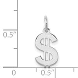 Sterling Silver Dollar Sign Pendant, Bold Money Symbol, Hip Hop Street Style Charm