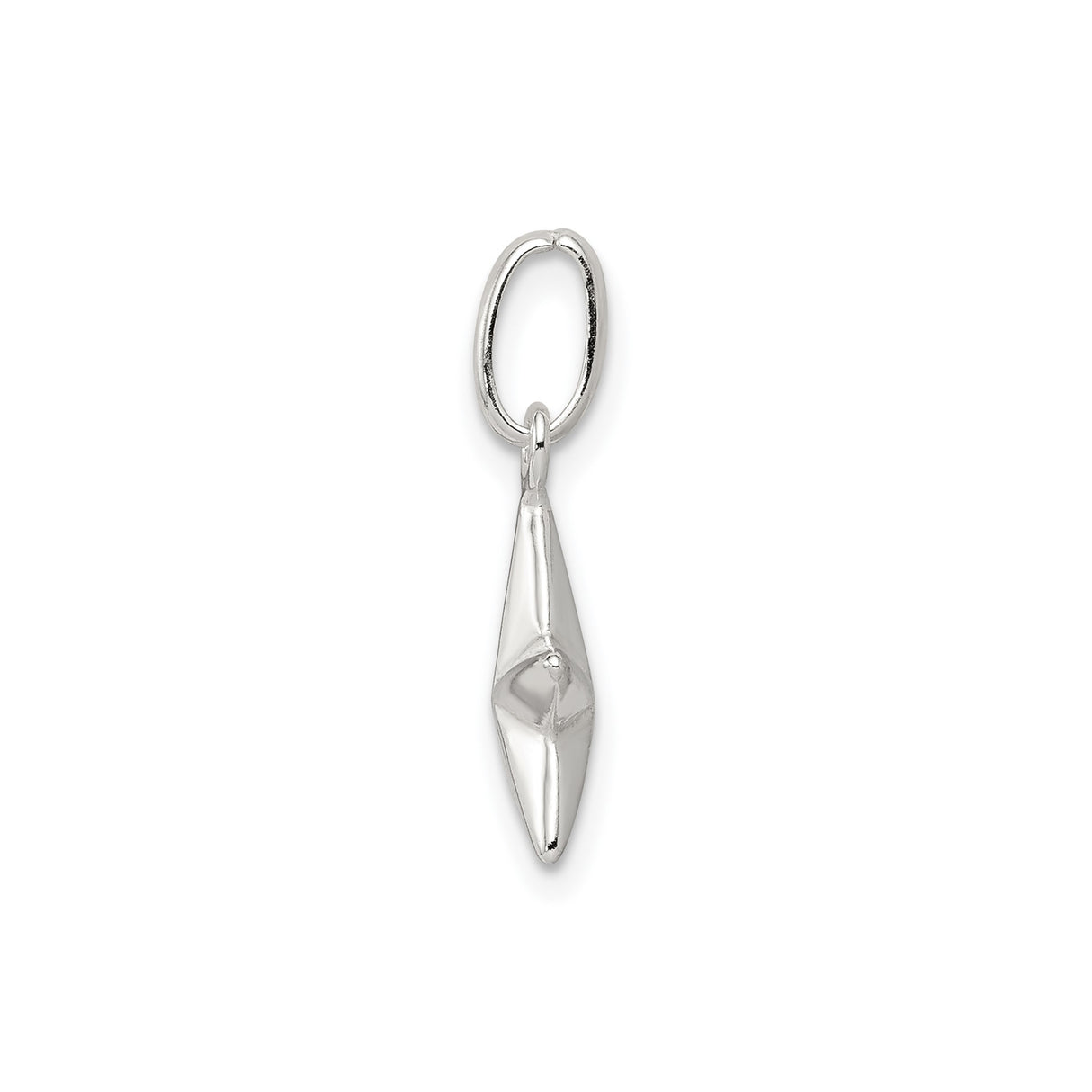 Sterling Silver Star Charm Pendant with Polished Five-Point Star Design, Symbol of Guidance and Hope