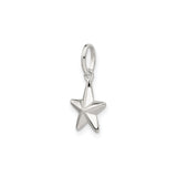 Sterling Silver Star Charm Pendant with Polished Five-Point Star Design, Symbol of Guidance and Hope