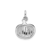 Sterling Silver Pumpkin Pendant with Orange Enamel, Halloween Autumn Theme Charm