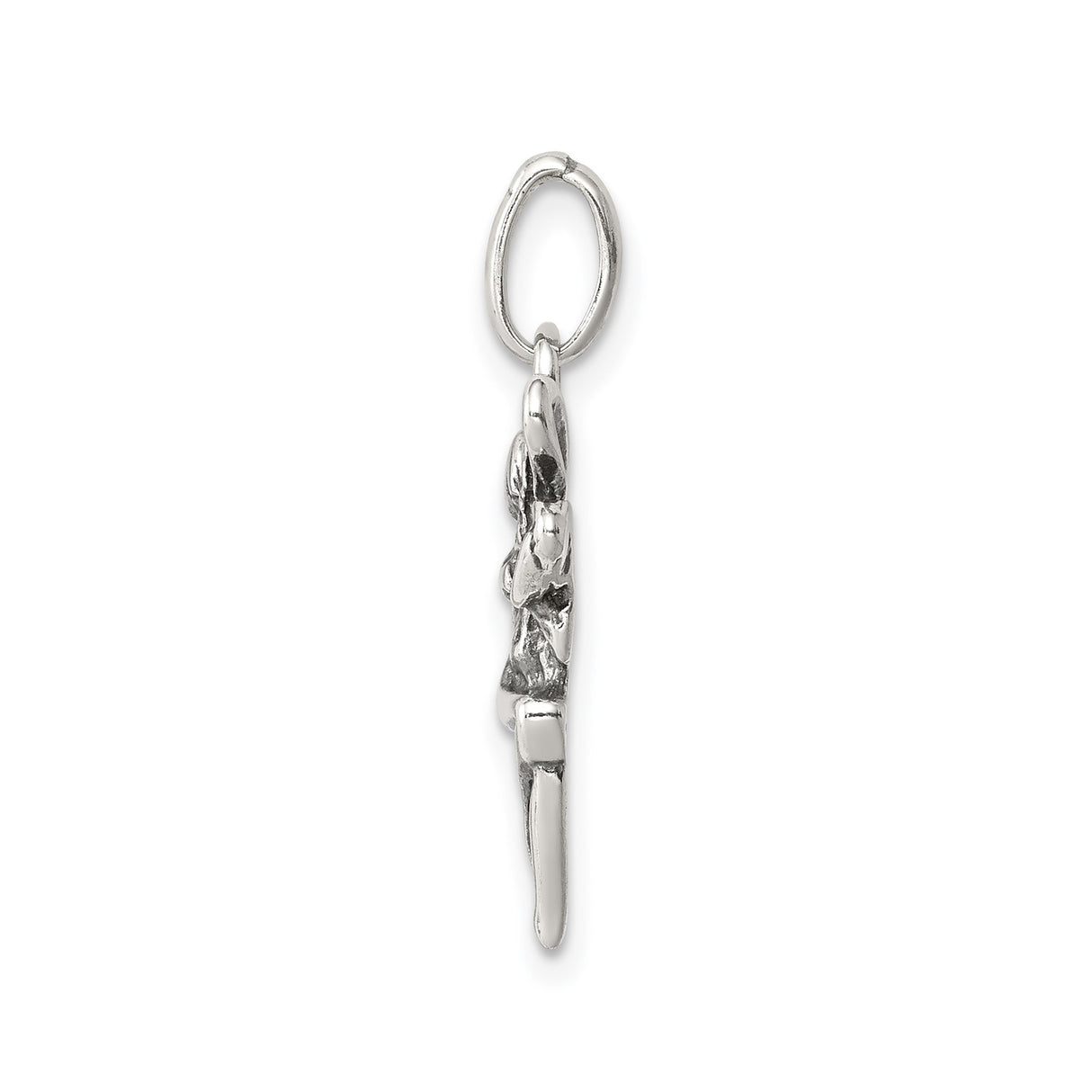 Sterling Silver Fairy Pendant with Detailed Winged Design, Elven Fantasy Jewelry for Women