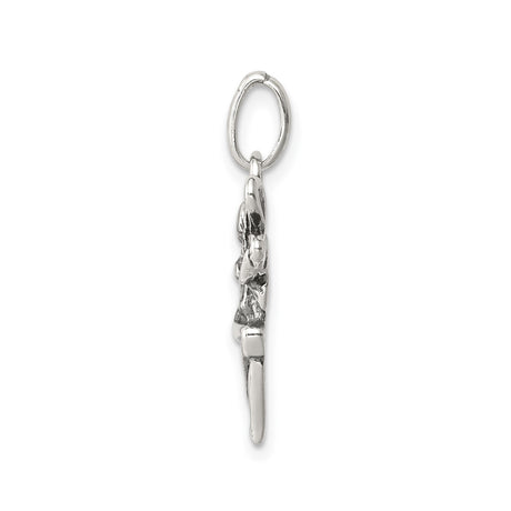Sterling Silver Fairy Pendant with Detailed Winged Design, Elven Fantasy Jewelry for Women
