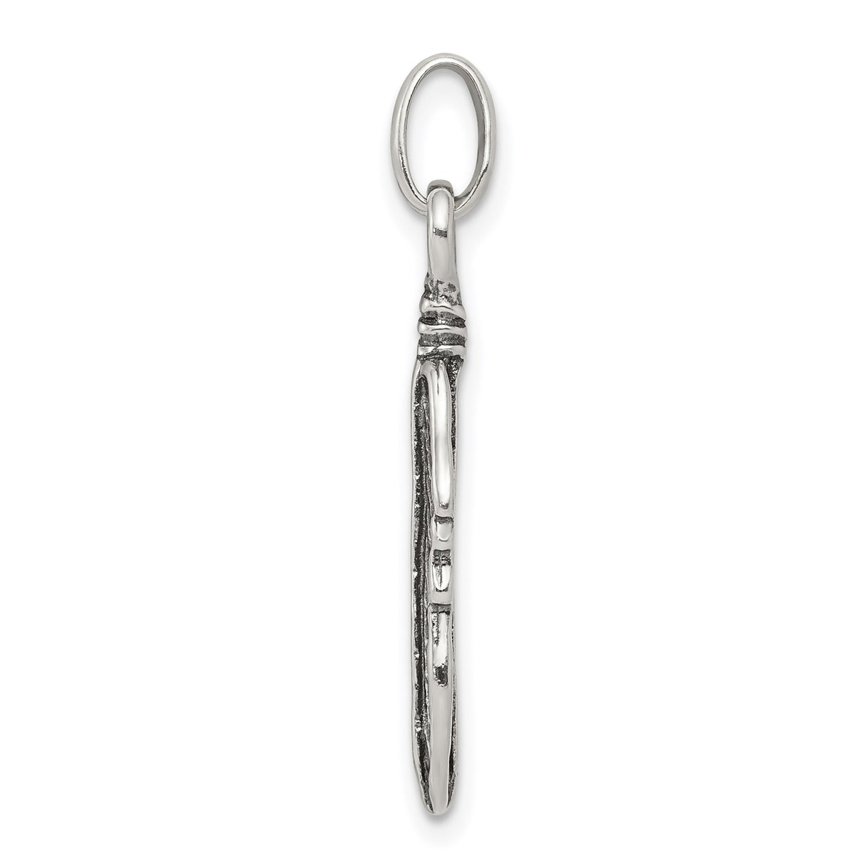 Sterling Silver Feather Pendant with Detailed Boho Style Design for Women and Unisex Wear