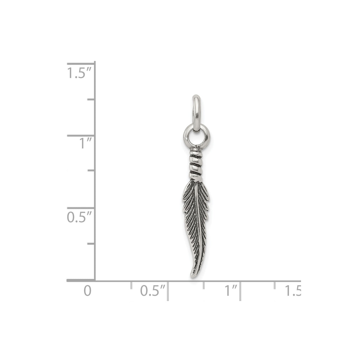 Sterling Silver Feather Pendant with Detailed Nature-Inspired Design for Women or Unisex