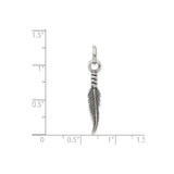 Sterling Silver Feather Pendant with Detailed Nature-Inspired Design for Women or Unisex