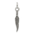 Sterling Silver Feather Pendant with Detailed Nature-Inspired Design for Women or Unisex