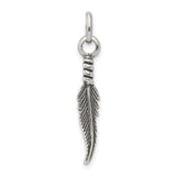 Sterling Silver Feather Pendant with Detailed Nature-Inspired Design for Women or Unisex