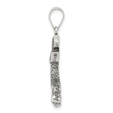 Sterling Silver Mermaid Pendant with Curved Design and Textured Tail