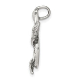 Antiqued Dragon Charm Pendant in Real 925 Sterling Silver