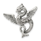 Antiqued Dragon Charm Pendant in Real 925 Sterling Silver