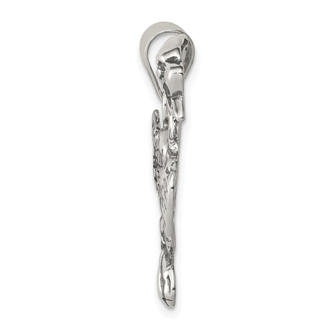 Sterling Silver Dragon Pendant with Winged Medieval Fantasy Design for Men or Unisex Wear