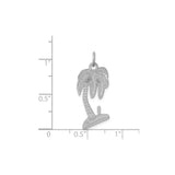 Sterling Silver Palm Tree Pendant with Coconut Detail, Tropical Beach Charm
