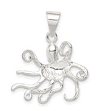 Sterling Silver Octopus Pendant with Detailed Sea Creature Design for Women or Unisex Wear