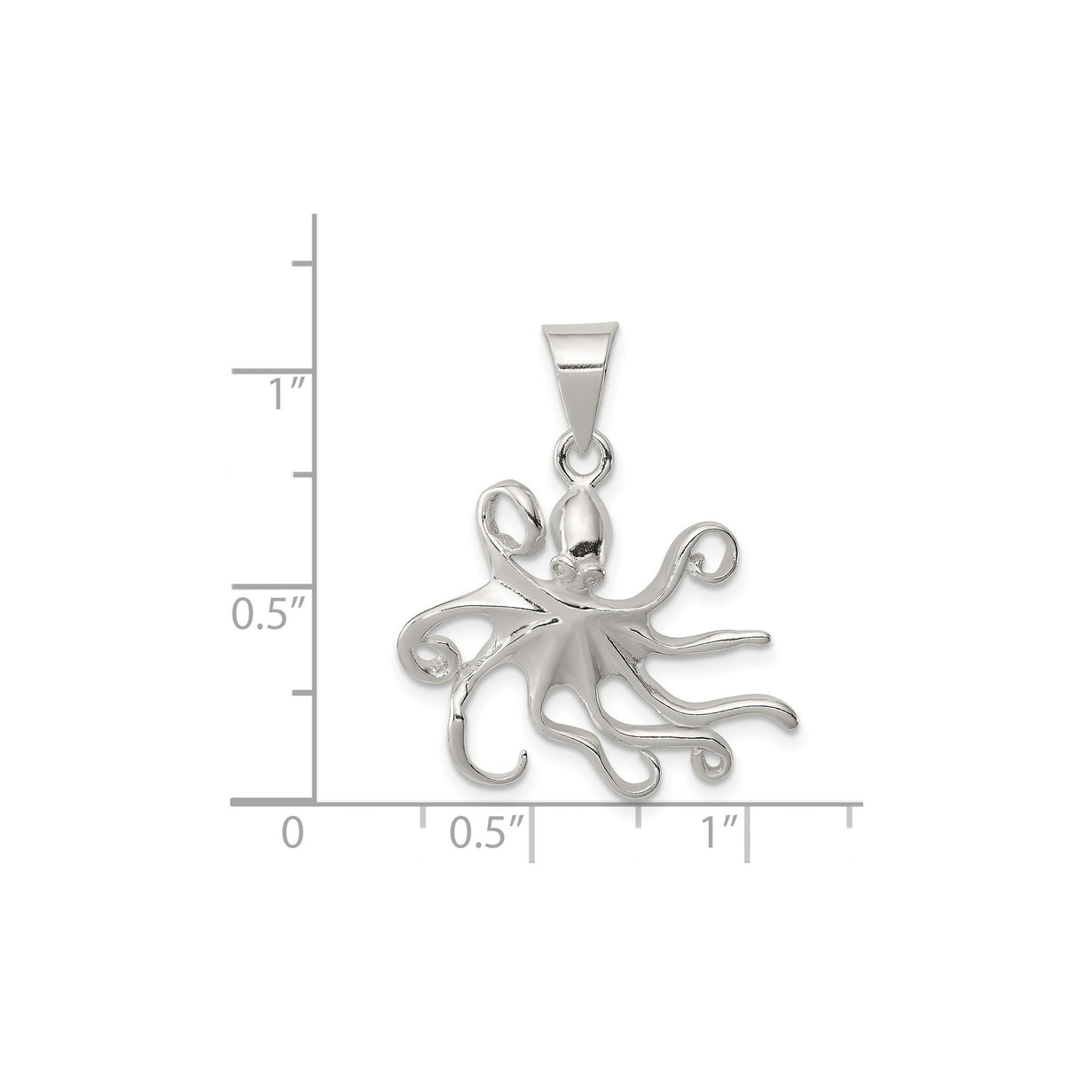 Sterling Silver Octopus Pendant with Detailed Sea Creature Design for Women or Unisex Wear