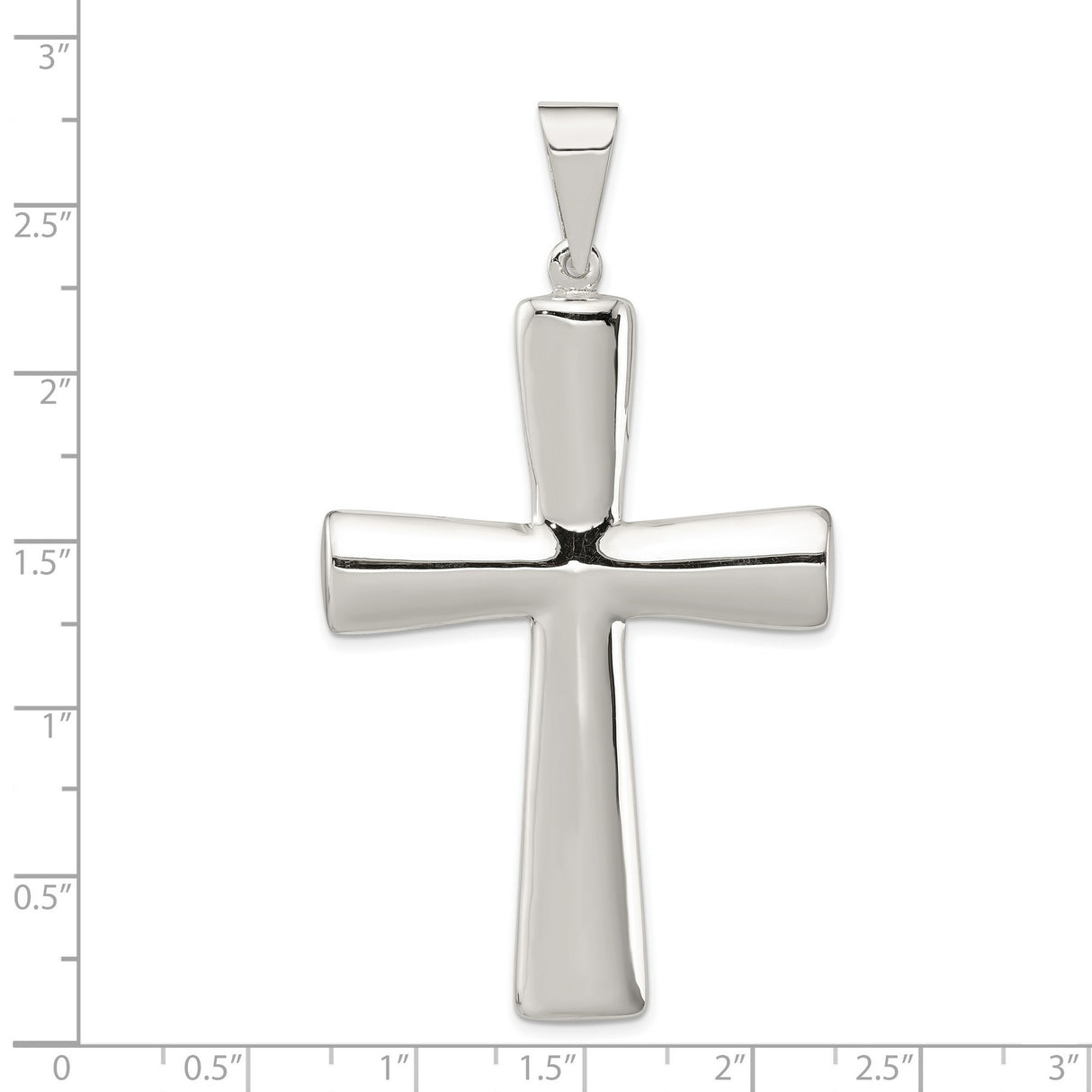 Hollow Cross Charm Pendant in Real 925 Sterling Silver