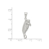 Sterling Silver Manatee Pendant with Detailed Sea Cow Design, Nautical Ocean Charm