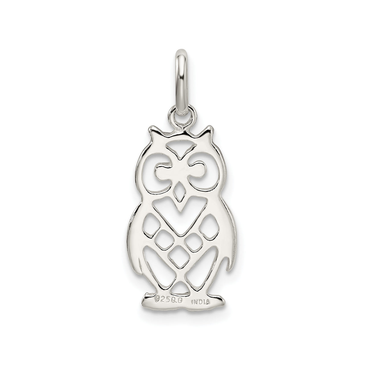 Sterling Silver Owl Pendant with Openwork Design, Nature-Inspired Animal Jewelry for Women or Unisex